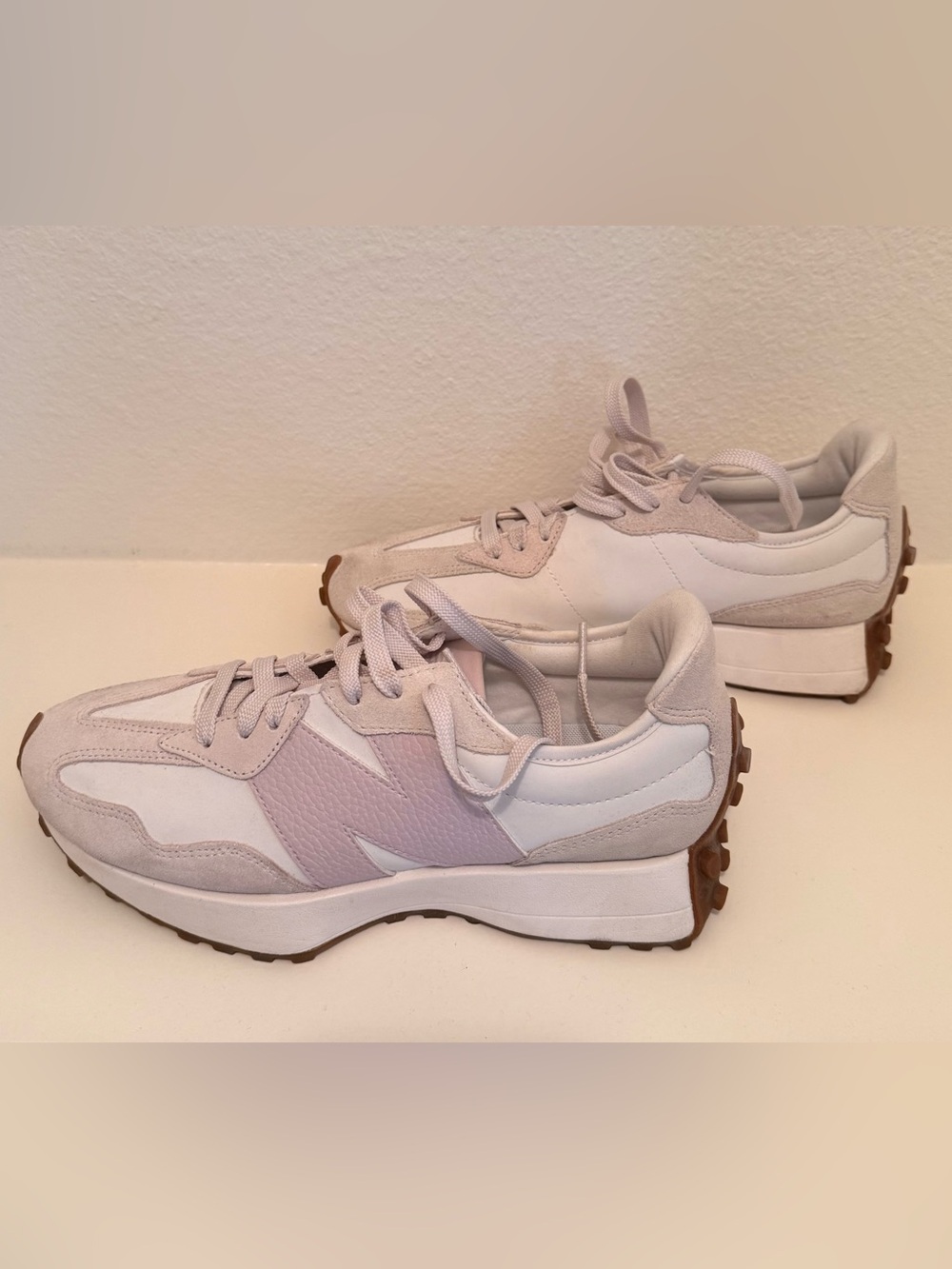 New Balance Women's Sneakers in Light Pink, Cream and White